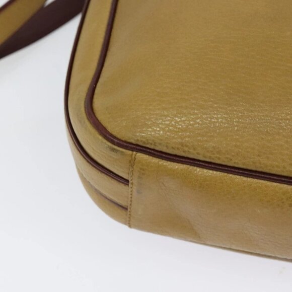 CARTIER Shoulder Bag Leather Yellow Gold Auth bs24418 - Picture 4 of 16